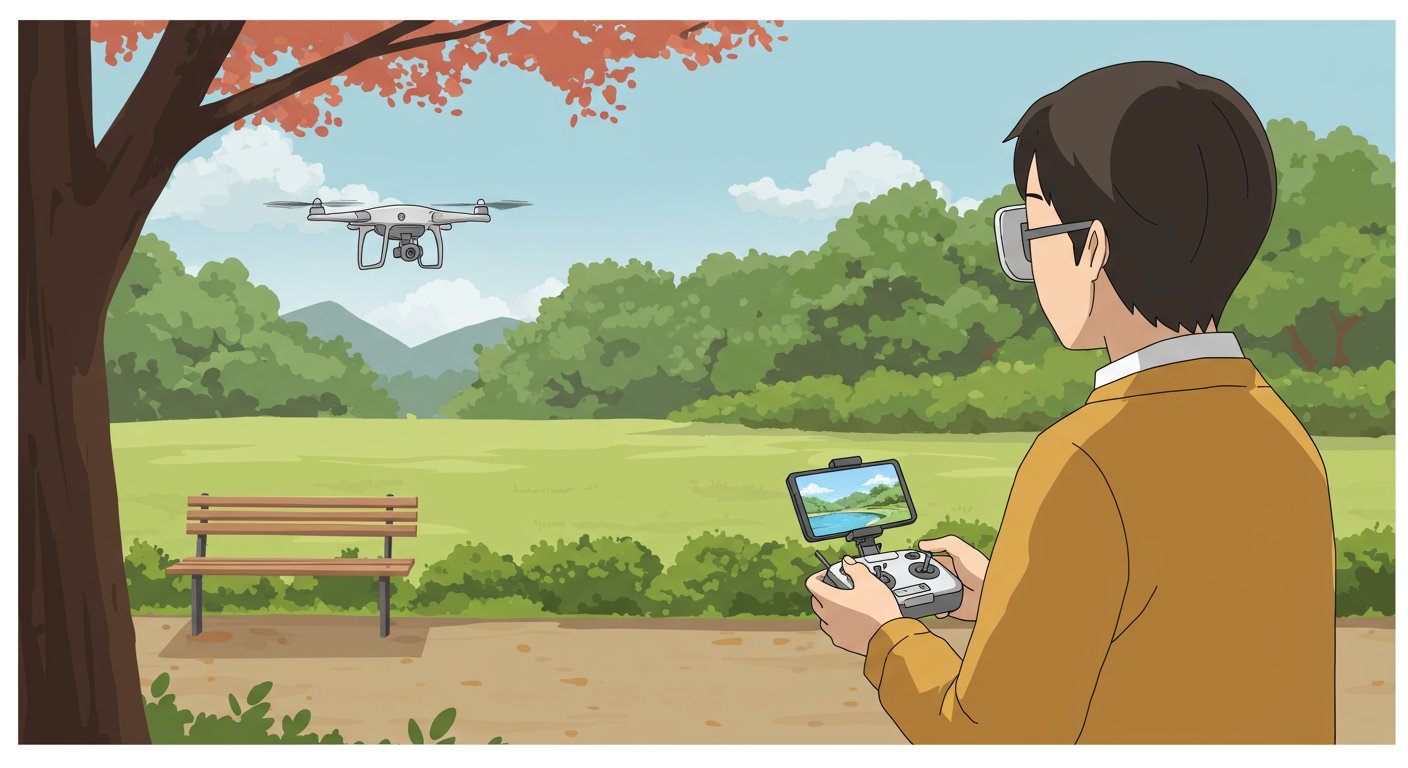 週末にドローン撮影をする副業パイロット