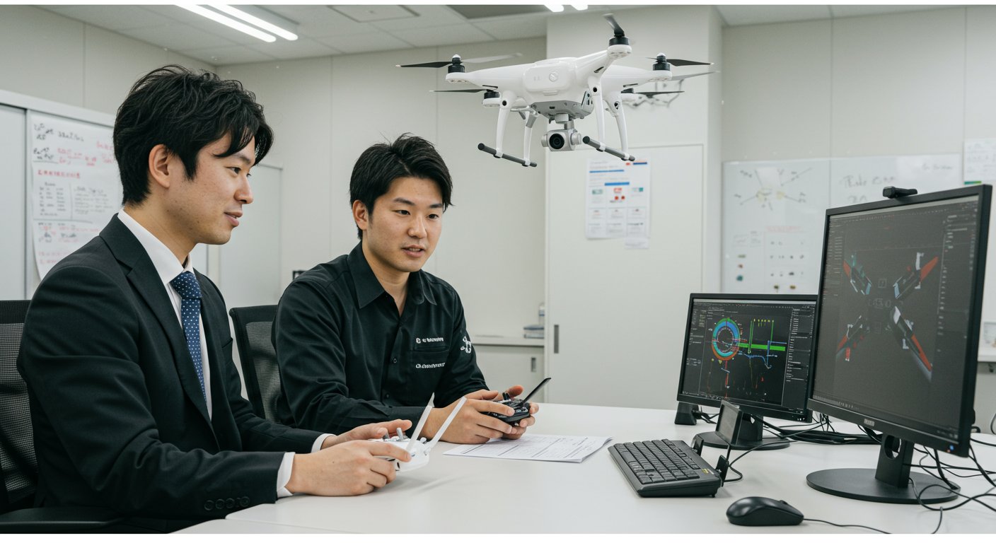 ドローン職場体験の様子